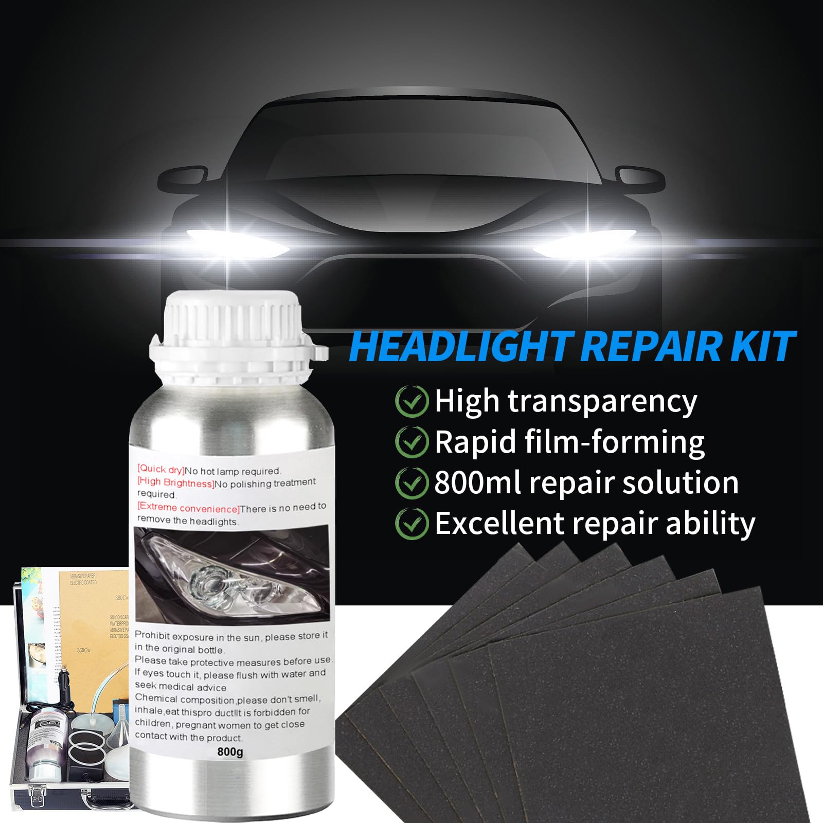 HYHJMISTY restoration process in use on headlight, improves visibility and clarity