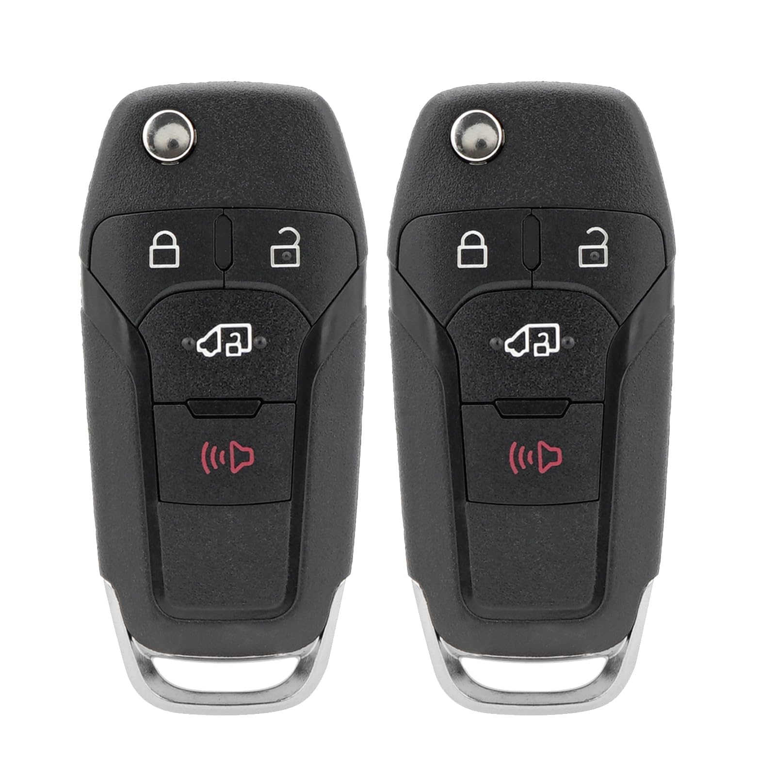 HYMOLKYE front view of flip key fob showing buttons and fit benefits