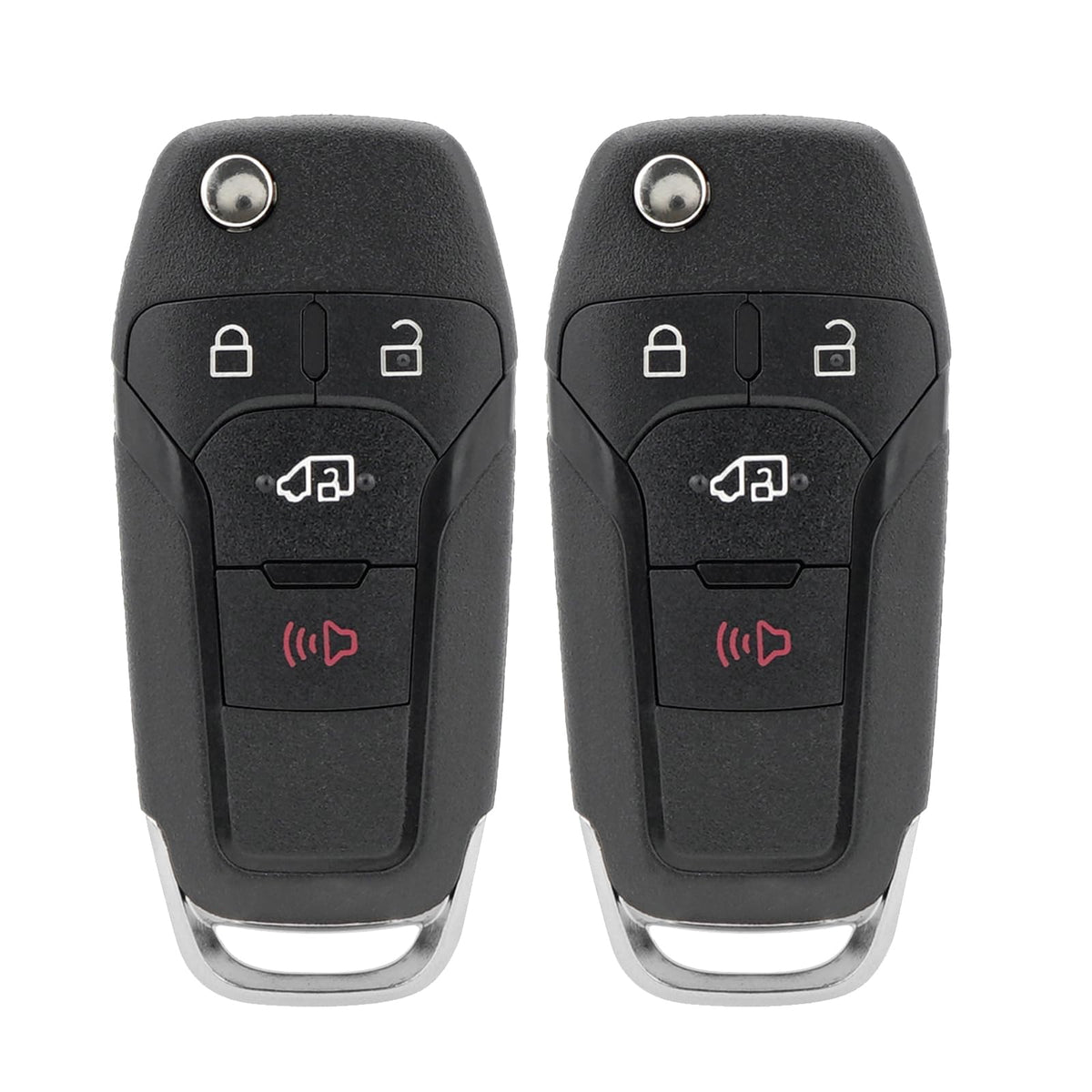 HYMOLKYE front view of flip key fob showing buttons and fit benefits