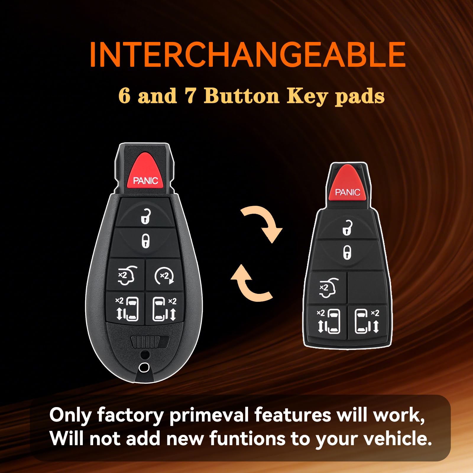 HYMOLKYE remote with interchangeable 6‑button pad for correct button layout
