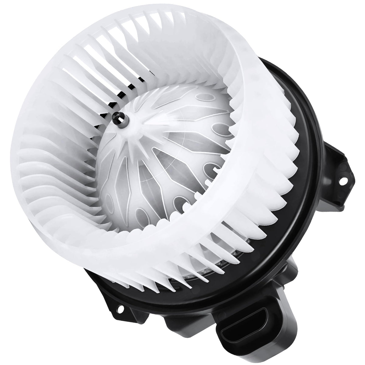 HYR blower motor front view showing housing and airflow benefit