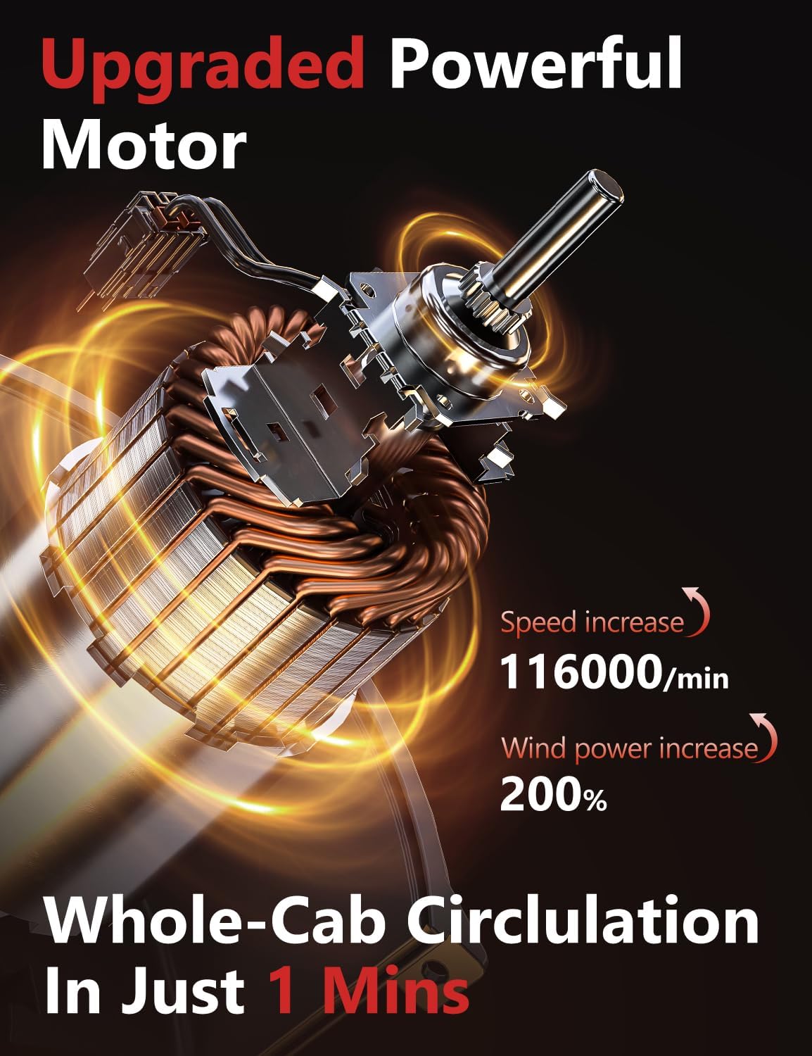 HYR blower motor rotation label showing CCW direction for matching