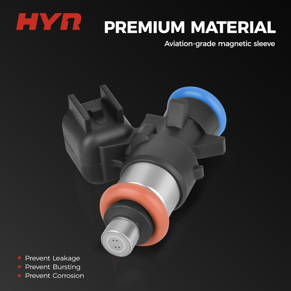 HYR injector o-ring detail showing pre-installed seals for leak prevention