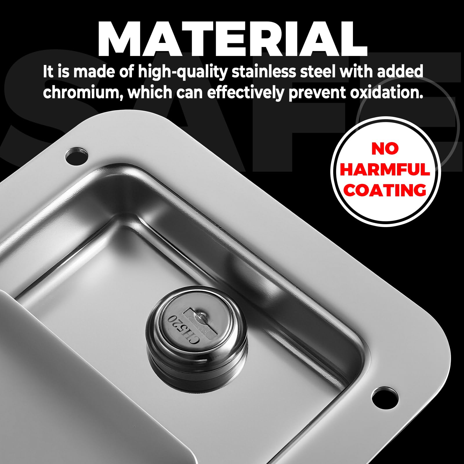 HYWJC close detail of paddle edge and latch mechanism for durable operation benefit