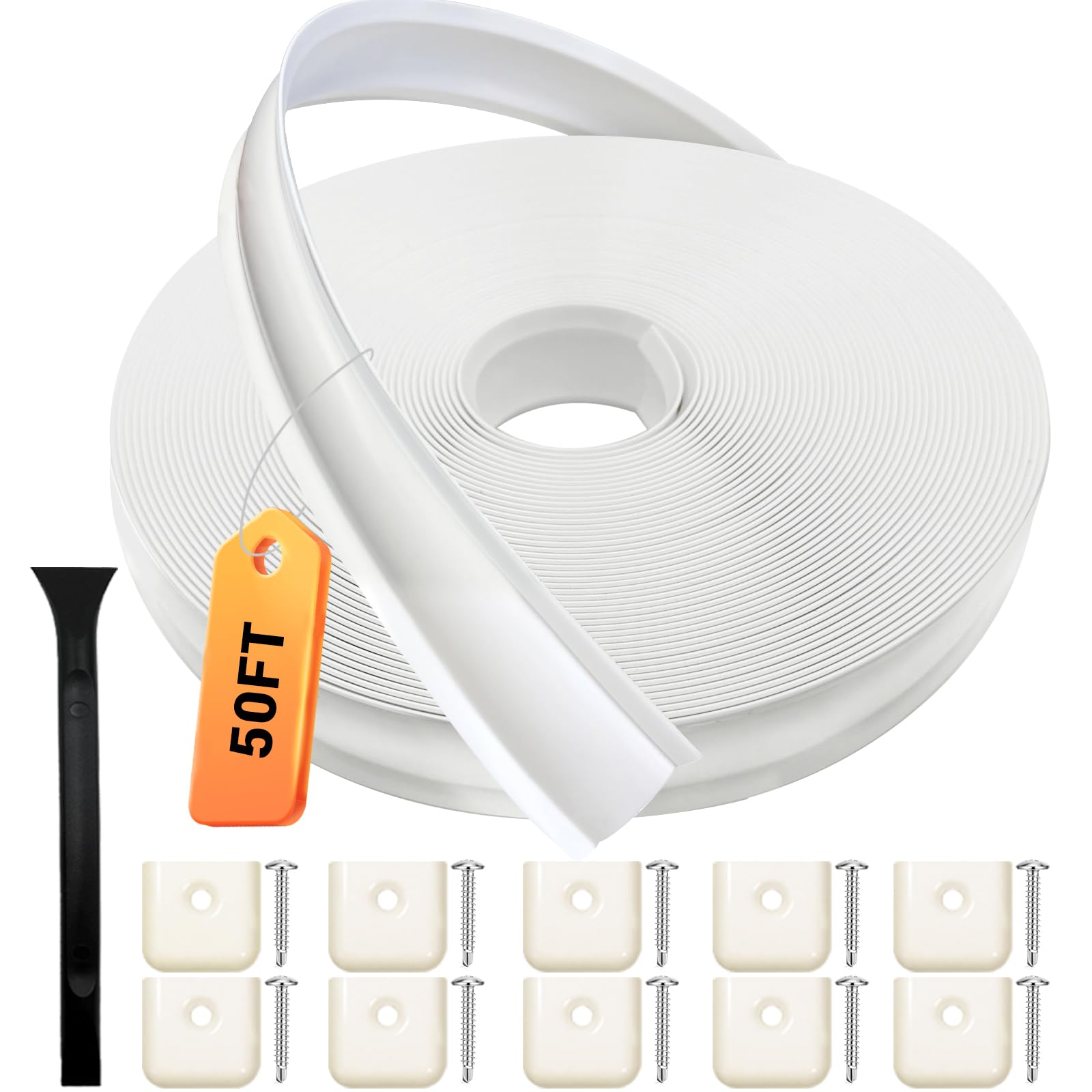 HZE front view of 50 ft trim roll showing clean exterior finish benefit