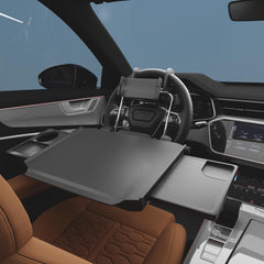 HZGAMER tray front view mounted on steering wheel showing stable surface benefit