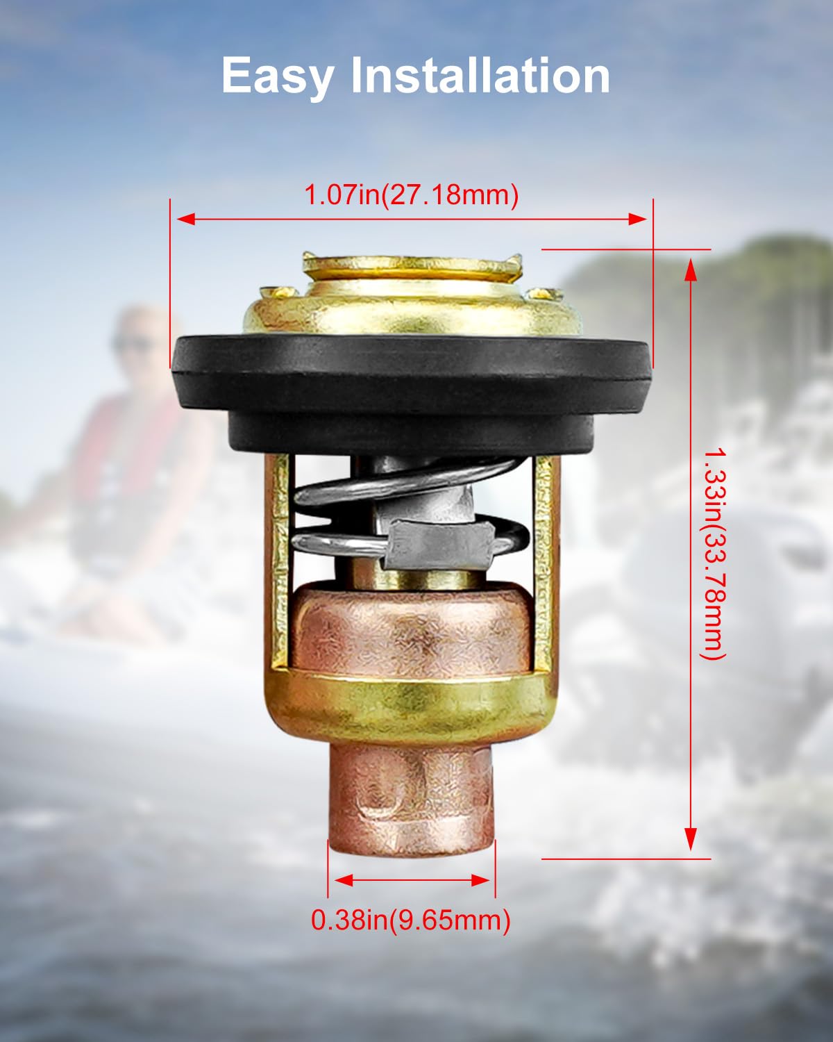 HZSIFU thermostat on a boat engine showing reliable marine performance