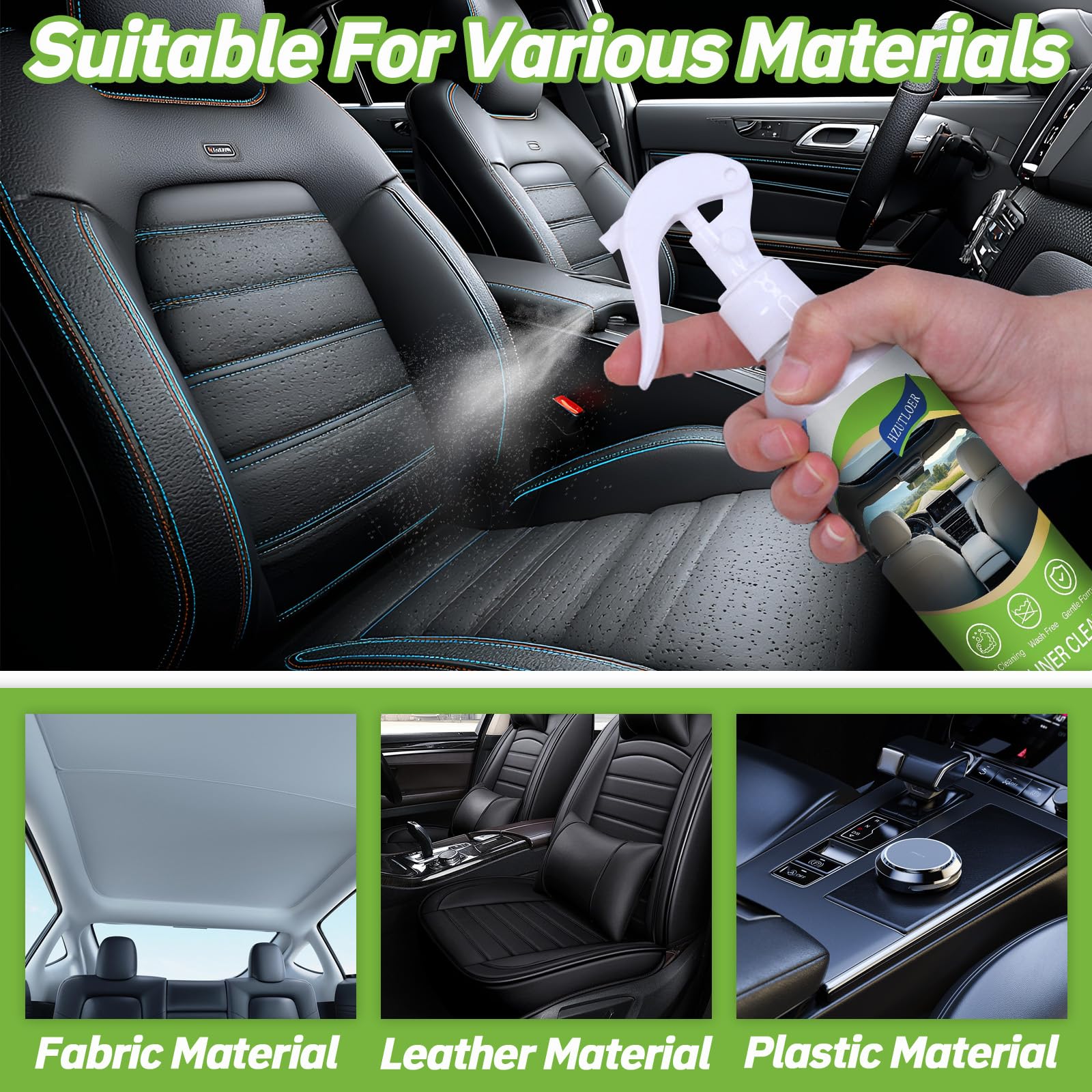 Hzutloer before and after on car seat revealing stain removal benefit