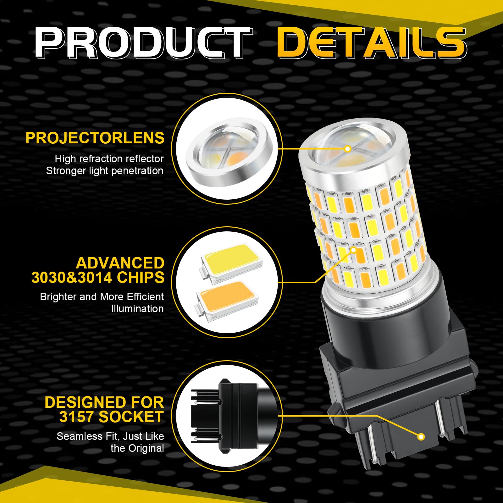 iBrightstar bulb beside ruler showing size and socket compatibility