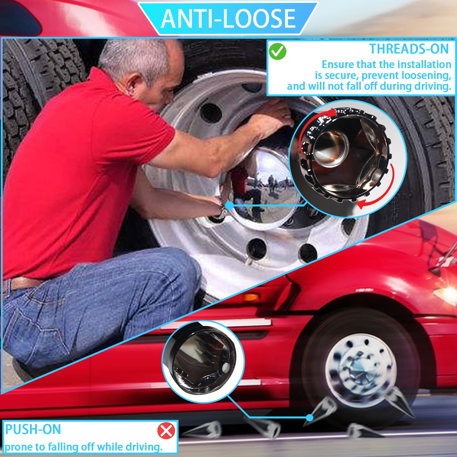 iBroPrat installed on wheel spike view showing improved wheel aesthetics benefit