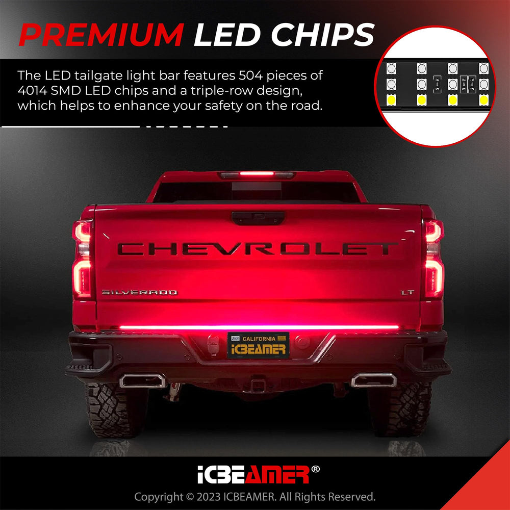 ICBEAMER close-up of 2835 SMD LED array highlighting bright, uniform illumination