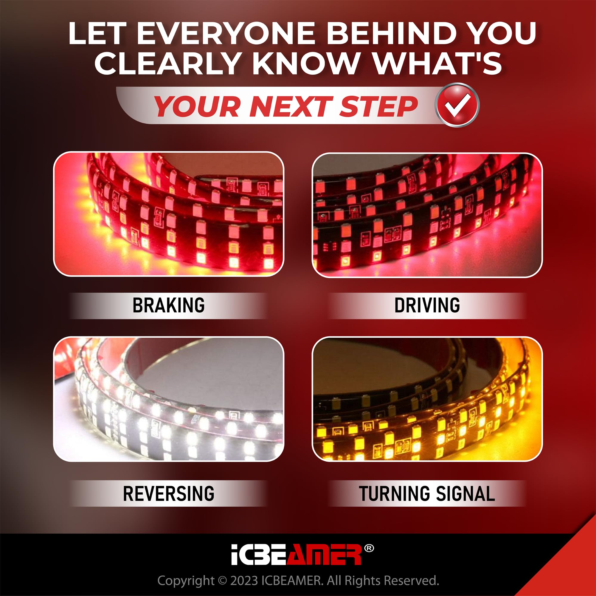 ICBEAMER waterproof seal and wiring connector detail ensuring long-lasting weather protection