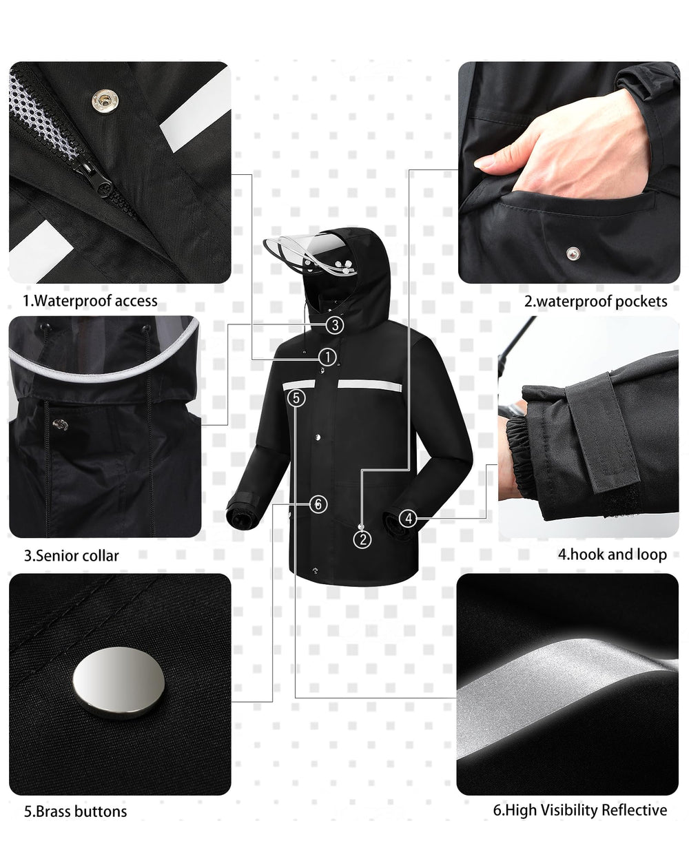iCreek transparent brim detail giving clear vision in rain