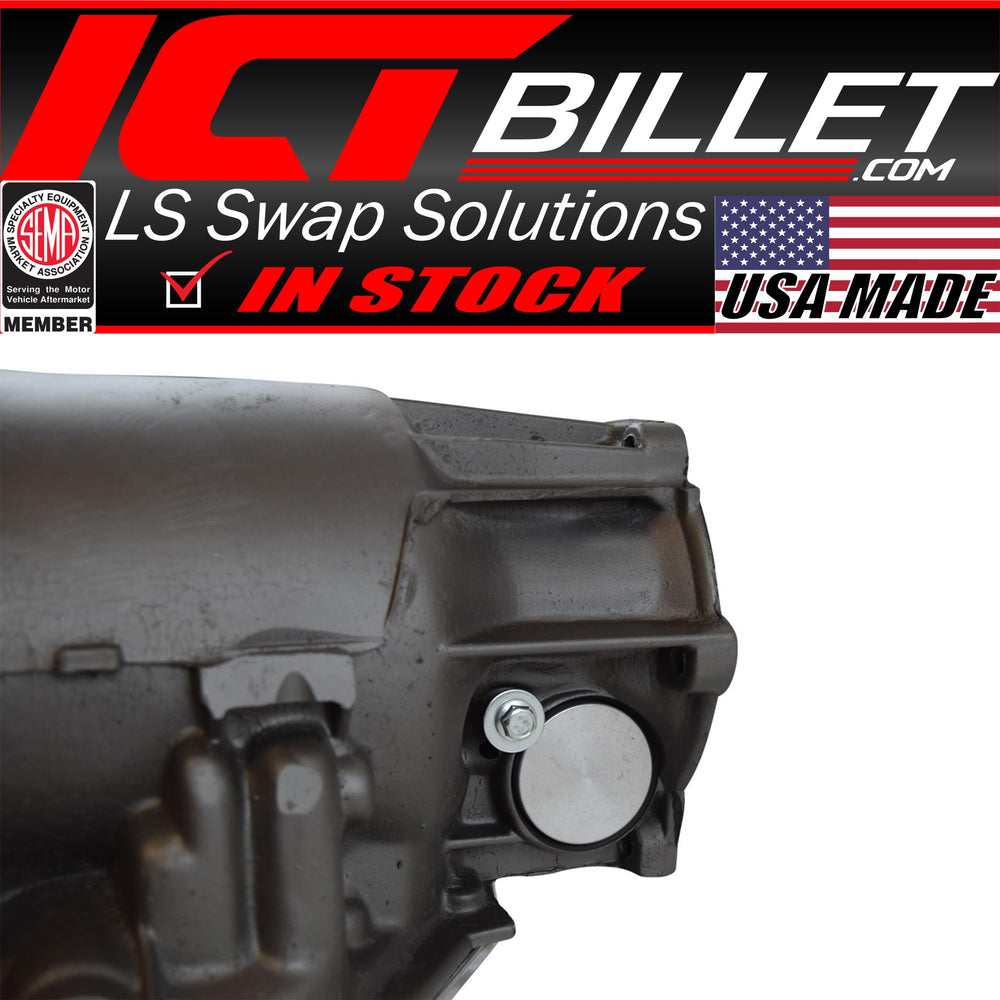 ICT Billet plug next to bolt and O-rings showing included hardware benefit