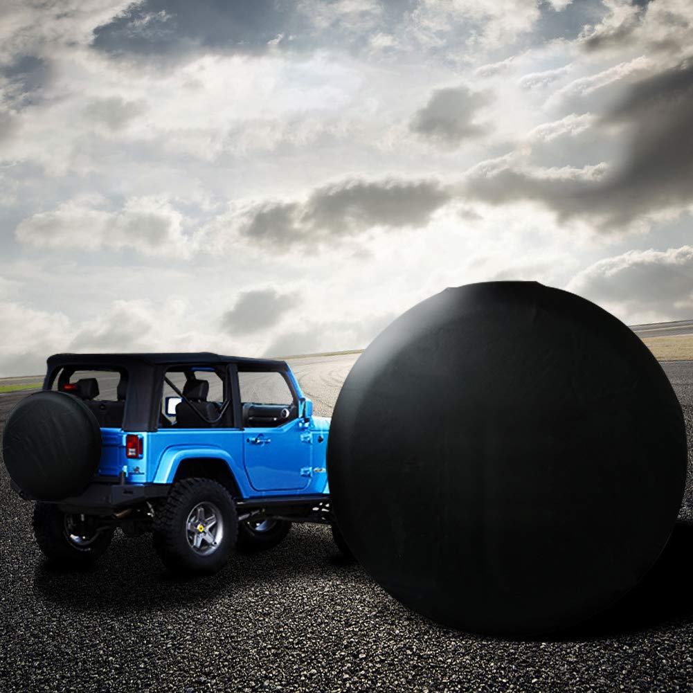 ICWEIMEI packaging and unboxed spare tire cover ready for installation