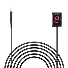 Idea front view of gear indicator showing compact black housing and LED display for clear gear readout