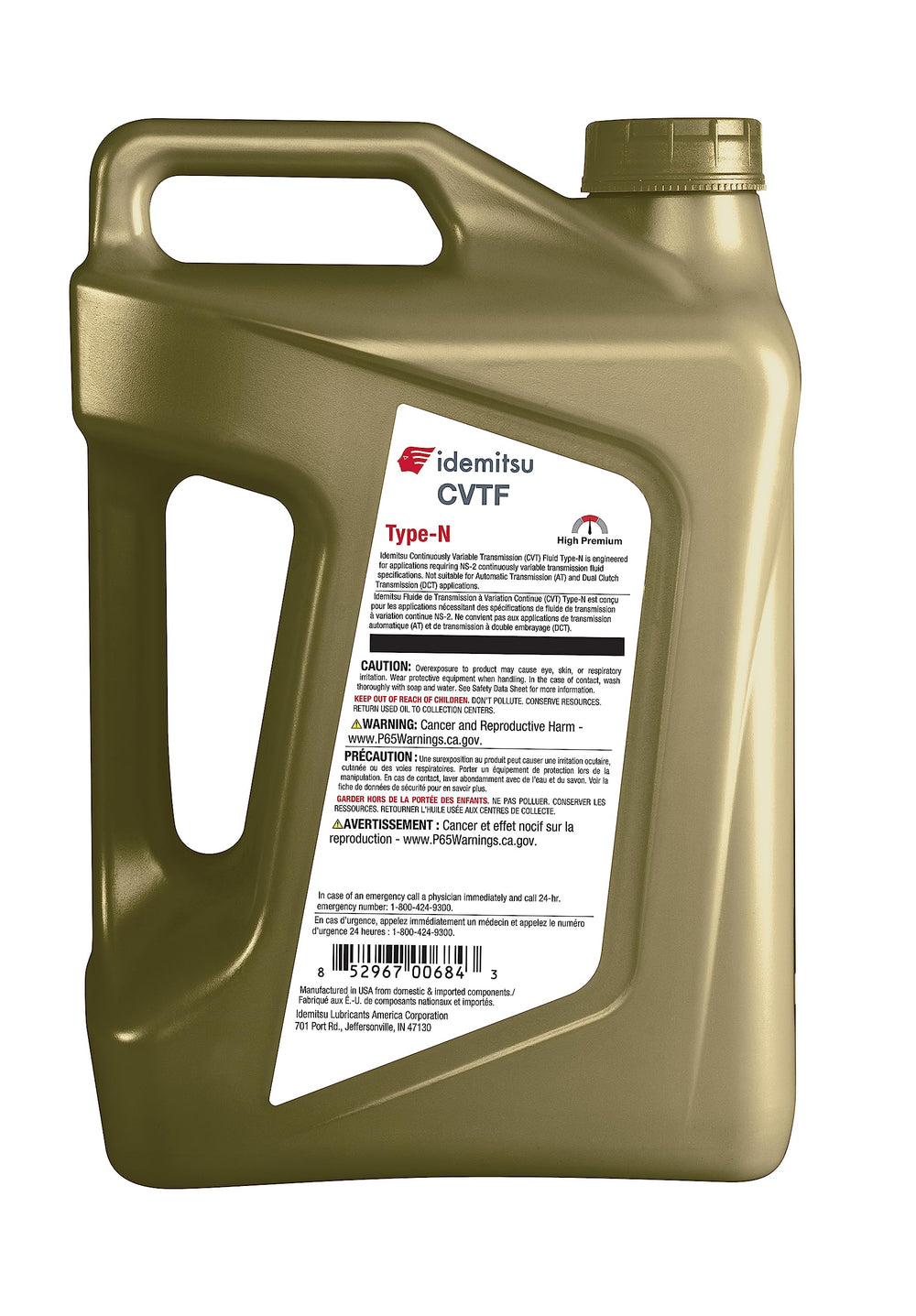 Idemitsu CVT Type N angled bottle highlighting durable packaging and ease