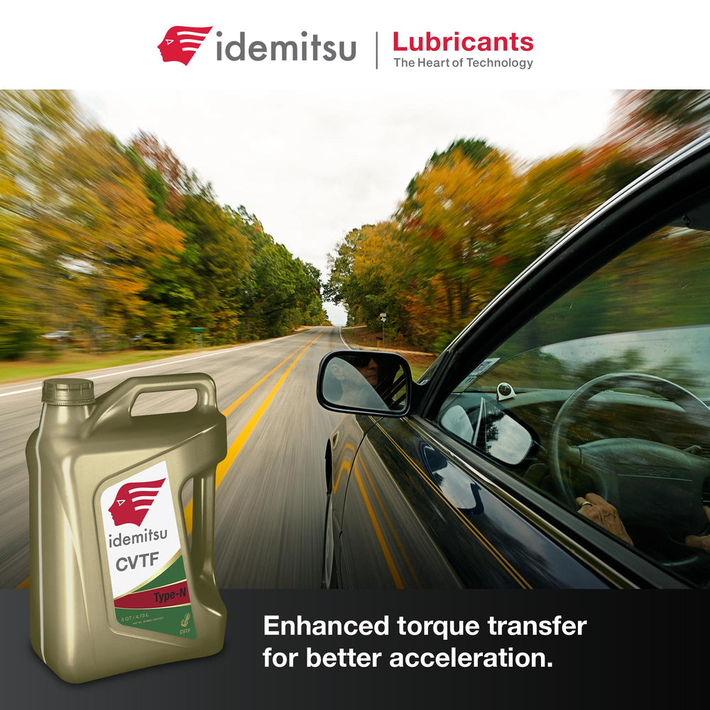 Idemitsu CVT Type N pouring into funnel showing clean, accurate service