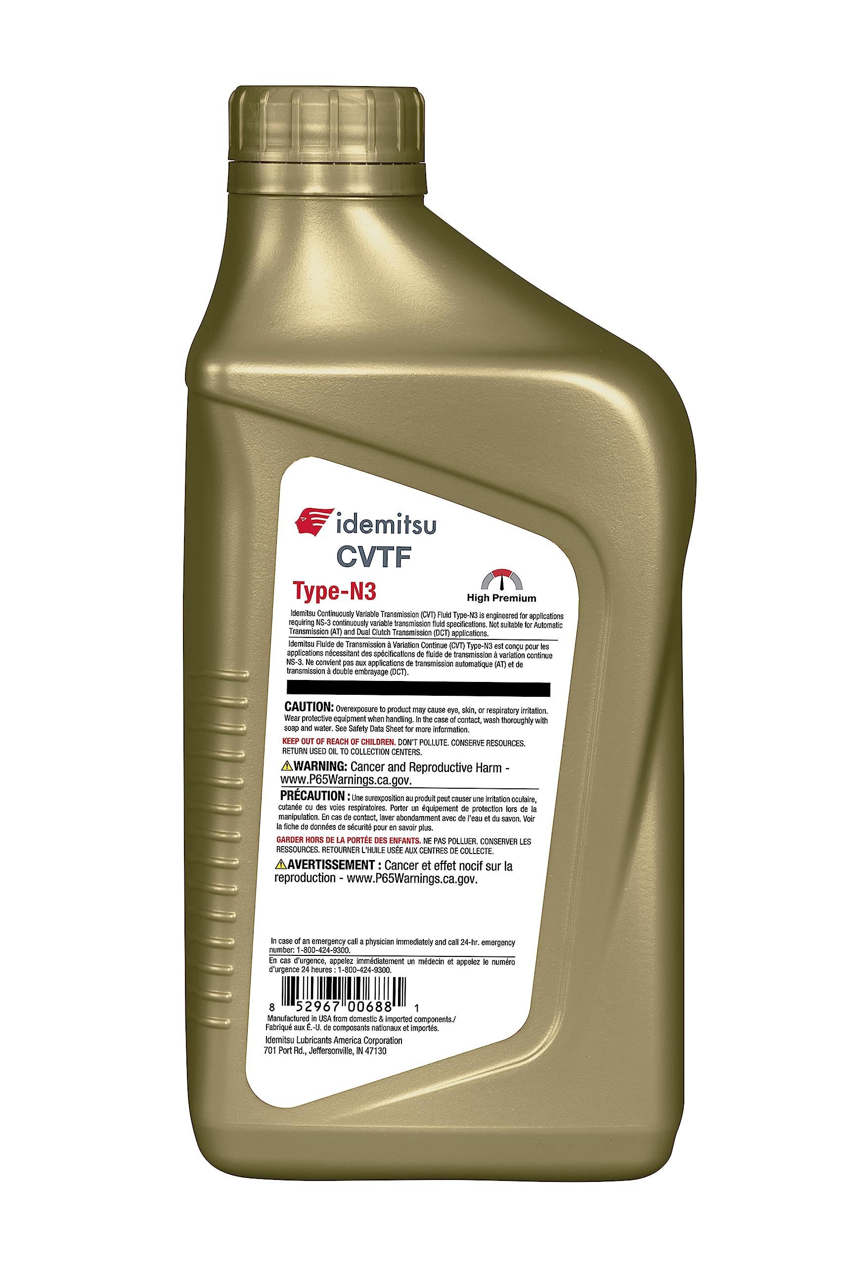 Idemitsu single-quart bottle close-up highlighting pour spout for clean refills
