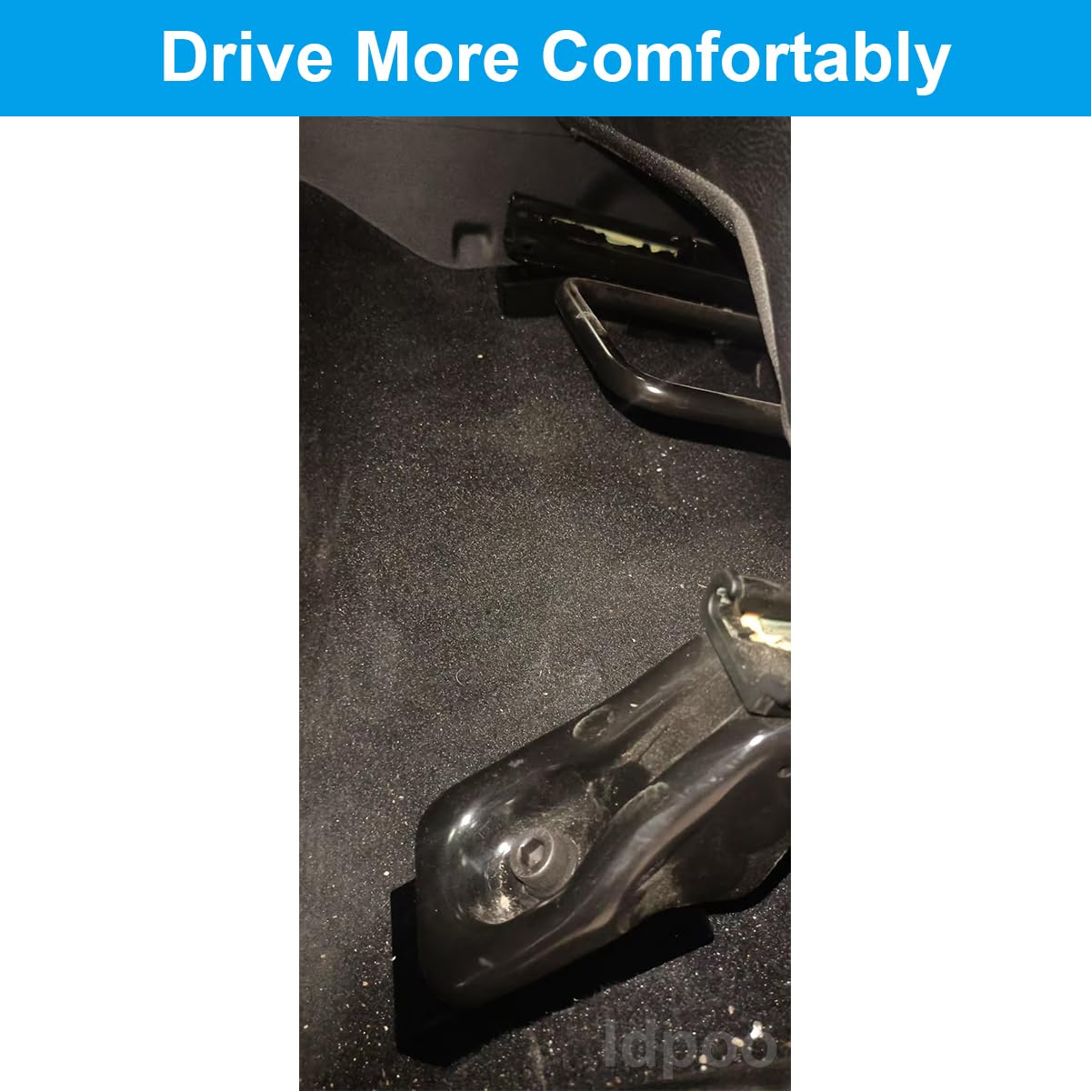 Idpoo side profile comparison showing improved knee clearance and posture