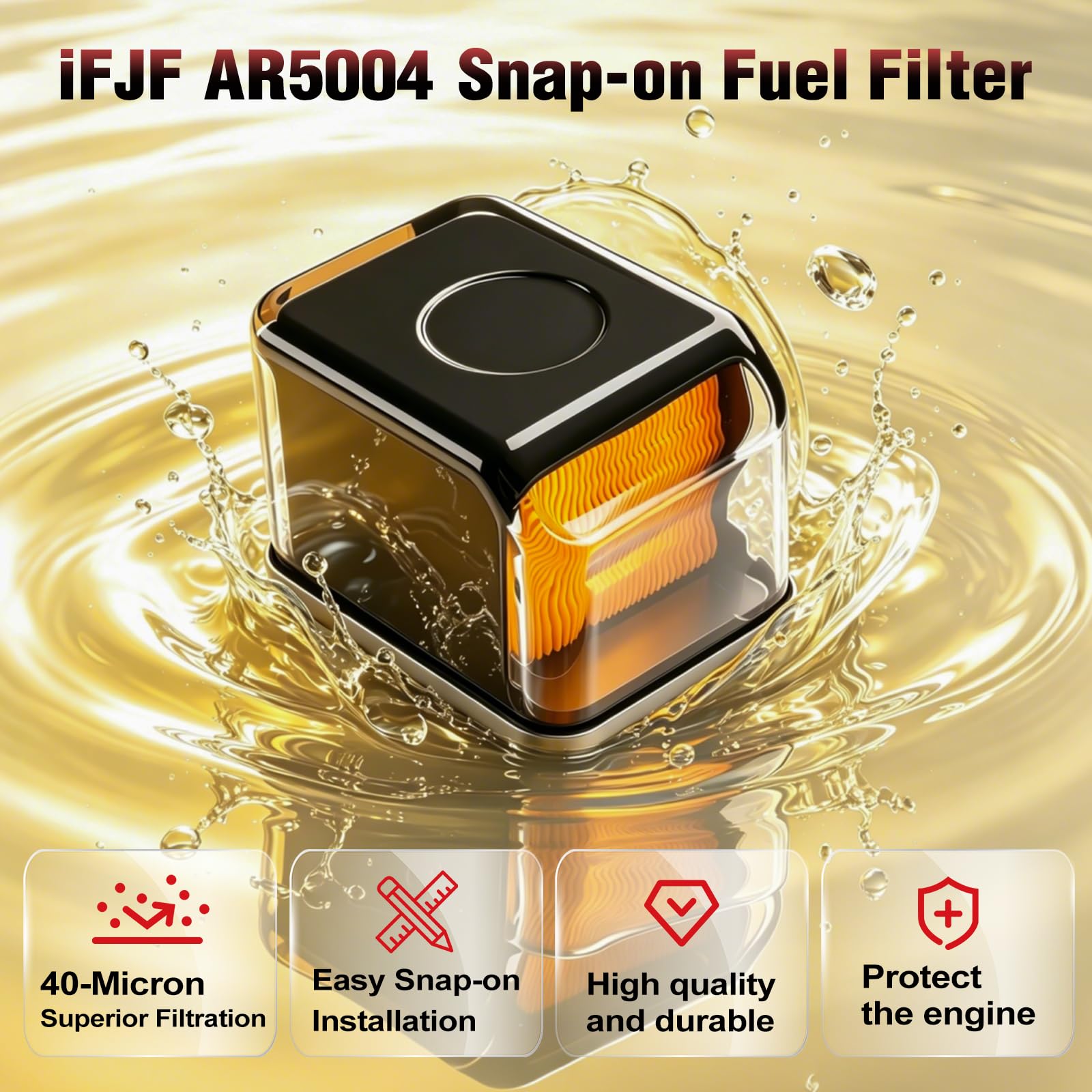 iFJF mounted on tractor fuel line demonstrating straightforward fitment