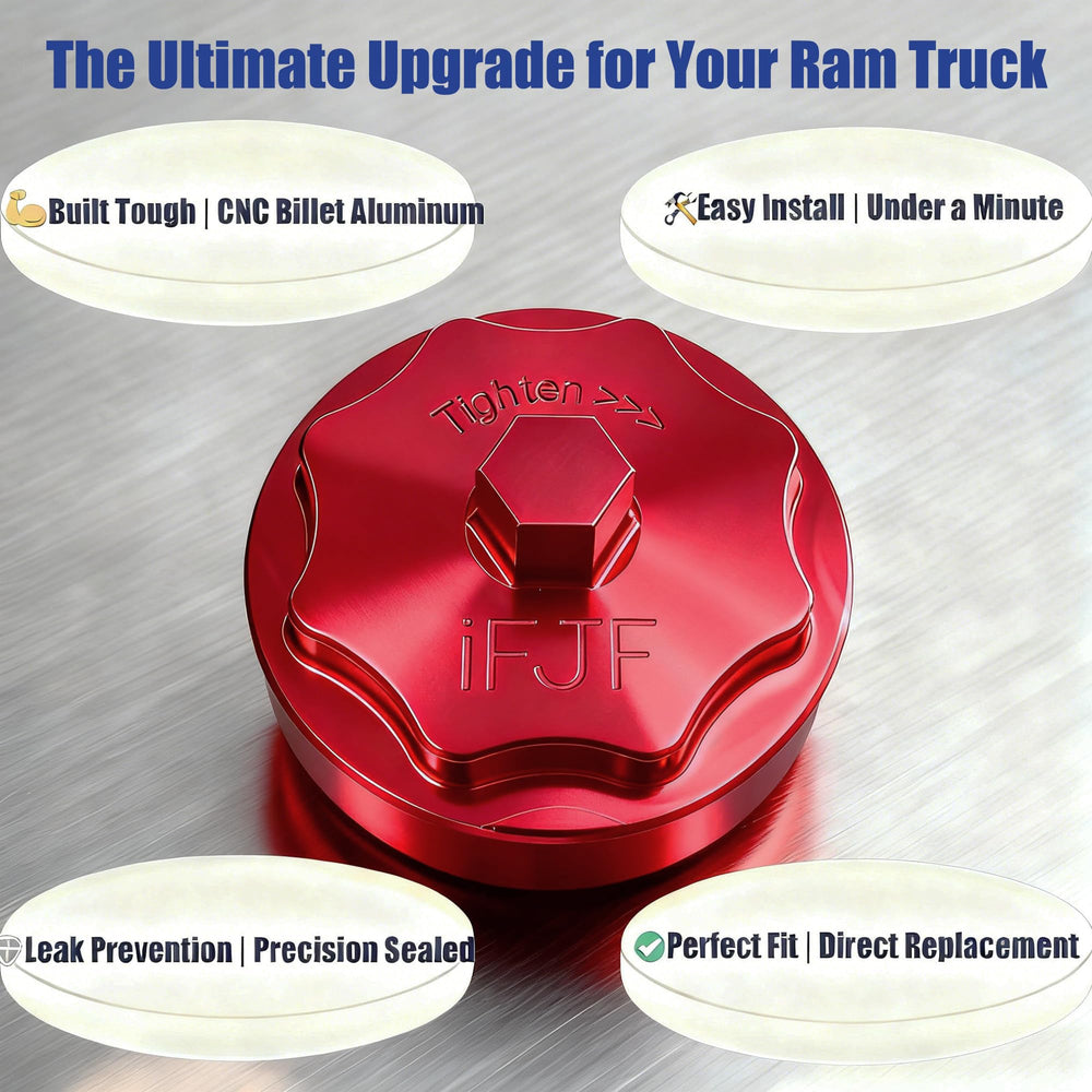 iFJF cap visible under a truck hood showcasing upgraded appearance and durability