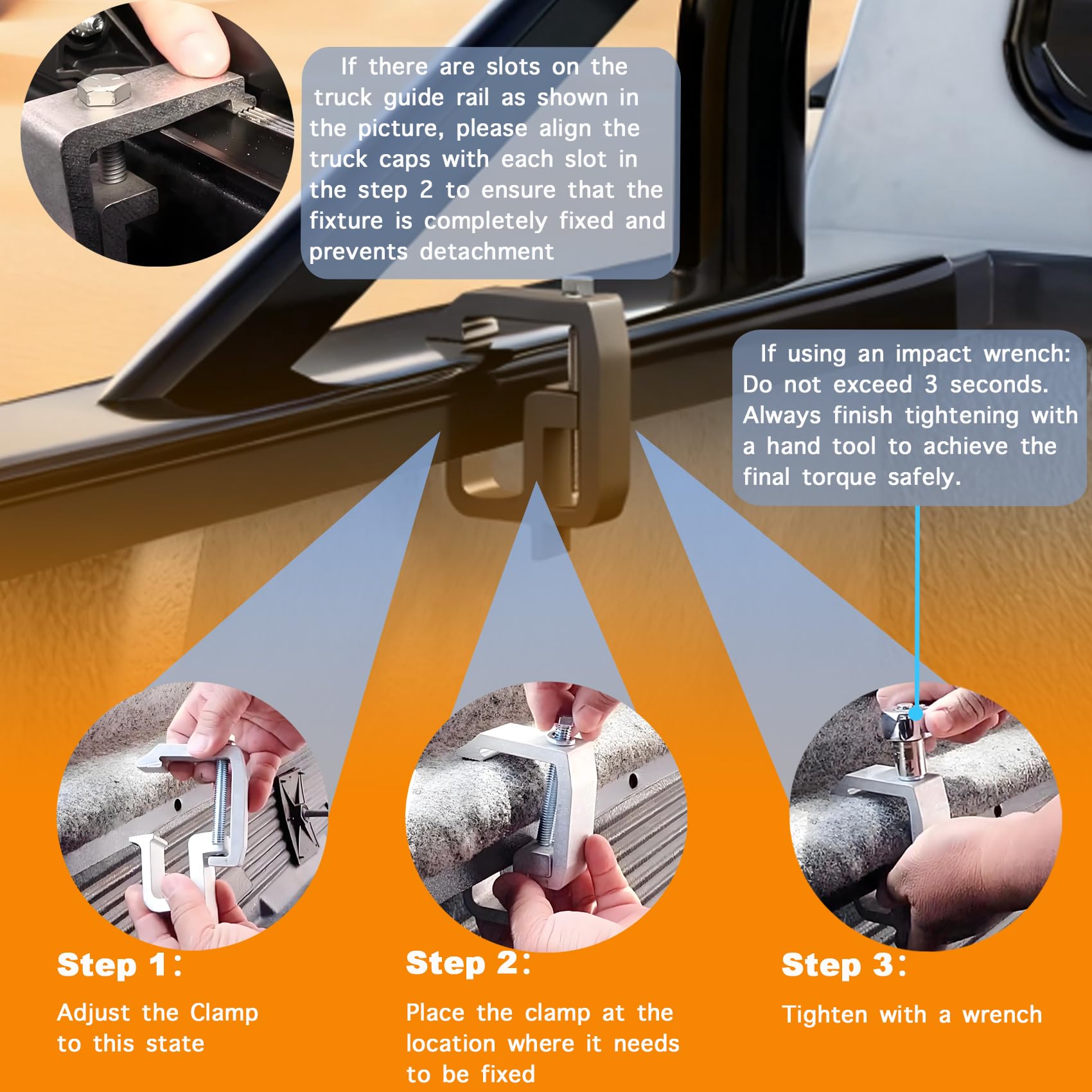 iFJF clamp four-pack layout ready to secure all four cap corners