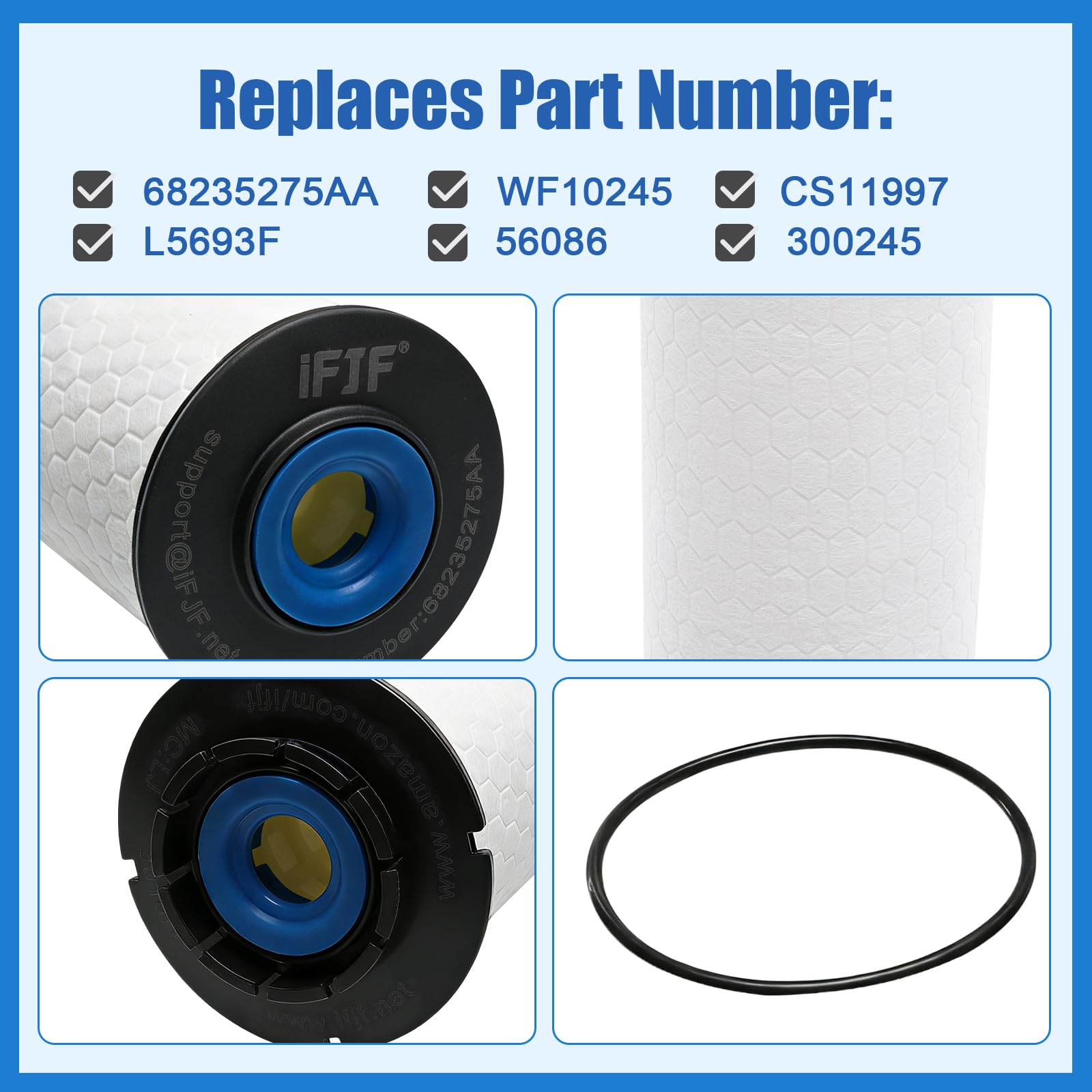 iFJF retail packaging and label showing interchange numbers for easy cross-reference