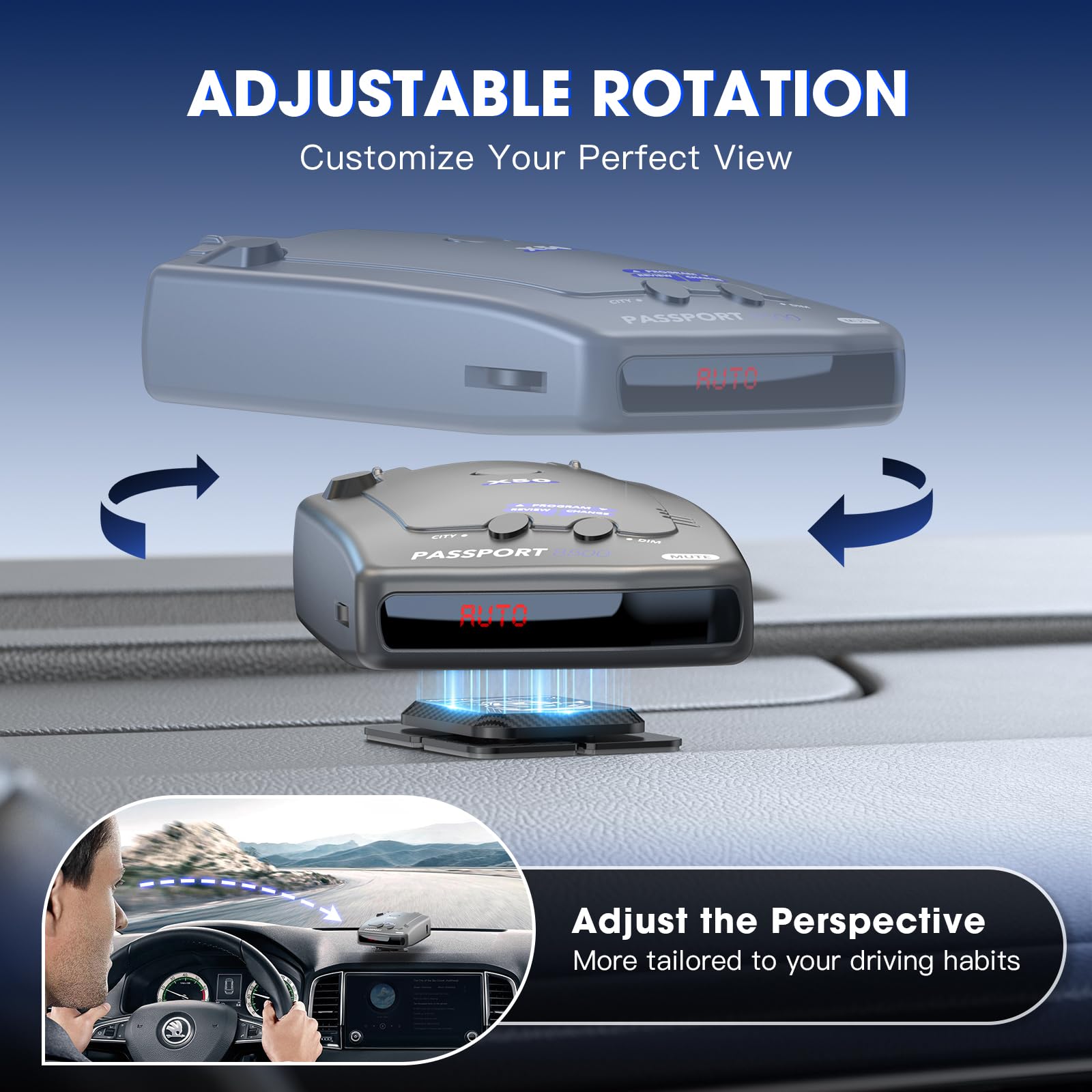 iGoevo demonstrating tilt adjustment for optimal detector angle and view