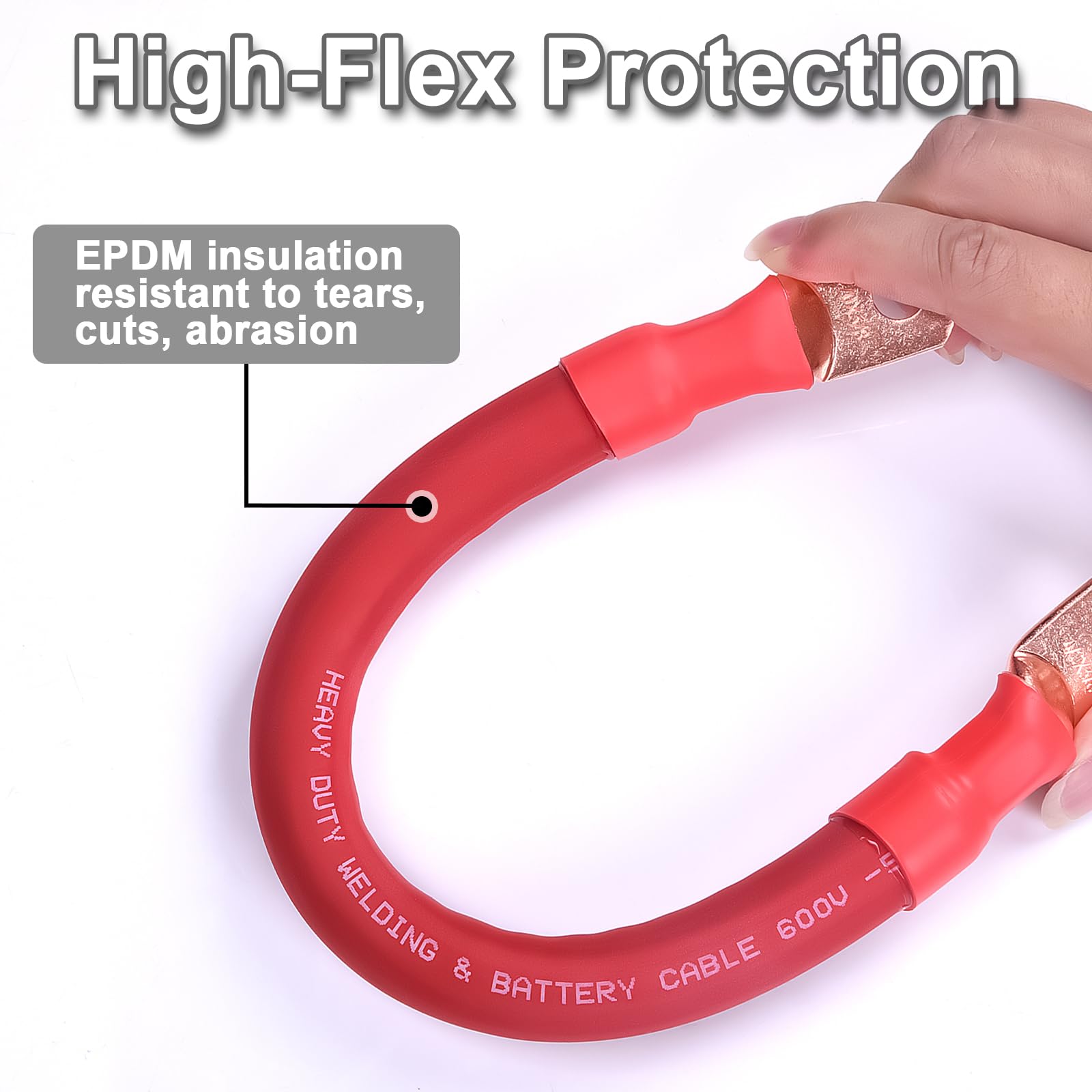 iGreely cable bolted to battery post showing secure, low-resistance connection