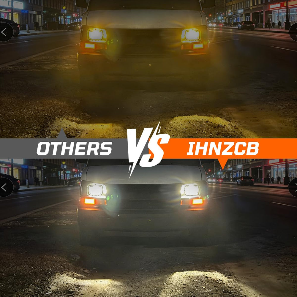 IHNZCB headlight beside ruler showing exact 7x6 size for correct vehicle fitment