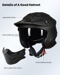ILM 726X with chin guard removed highlighting modular protection