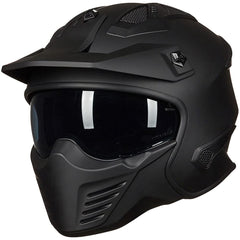 ILM 726X front view matte black showing full face protection and style