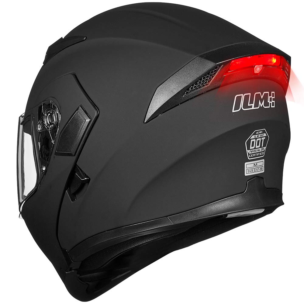 ILM 902L front profile showing modular flip-up helmet and aerodynamic shell for protection
