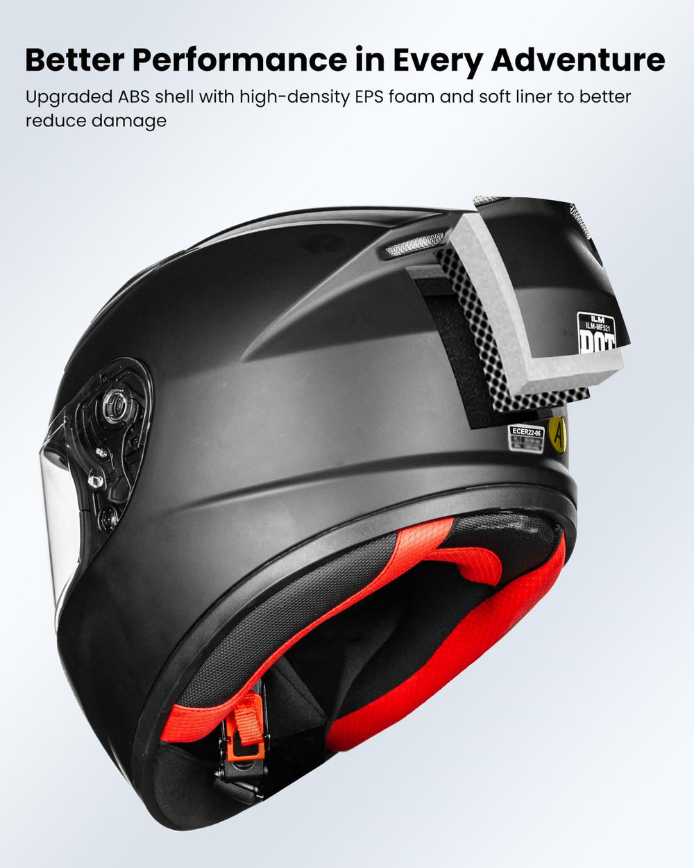 ILM MF521 interior liner removable padded comfort for hygiene and fit