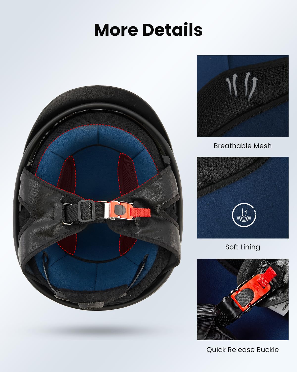 ILM interior liner removed showing breathable padding for moisture control benefit