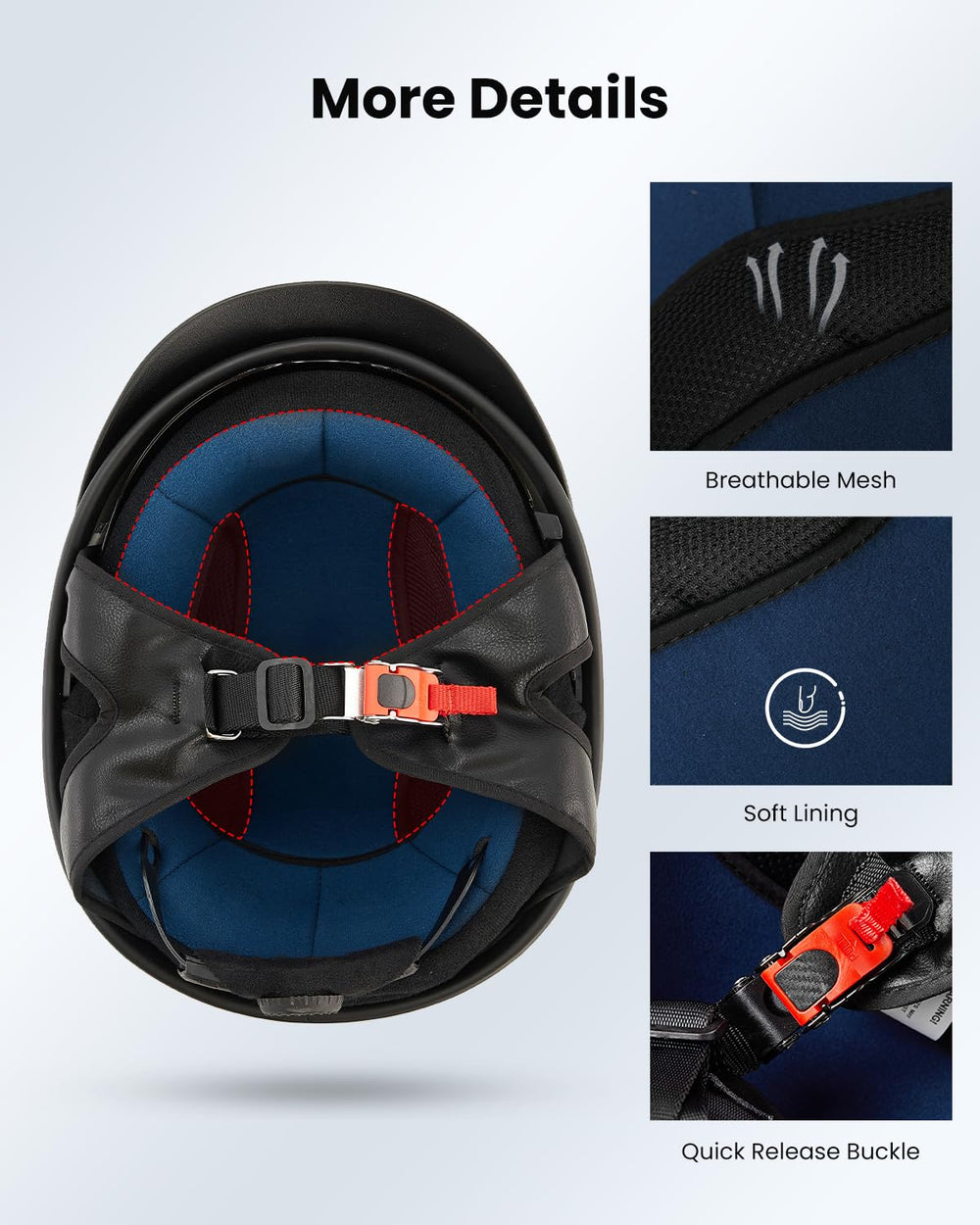 ILM interior liner removed showing breathable padding for moisture control benefit