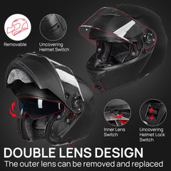 ILM dual visors lowered showing clear outer shield and sun protection benefit