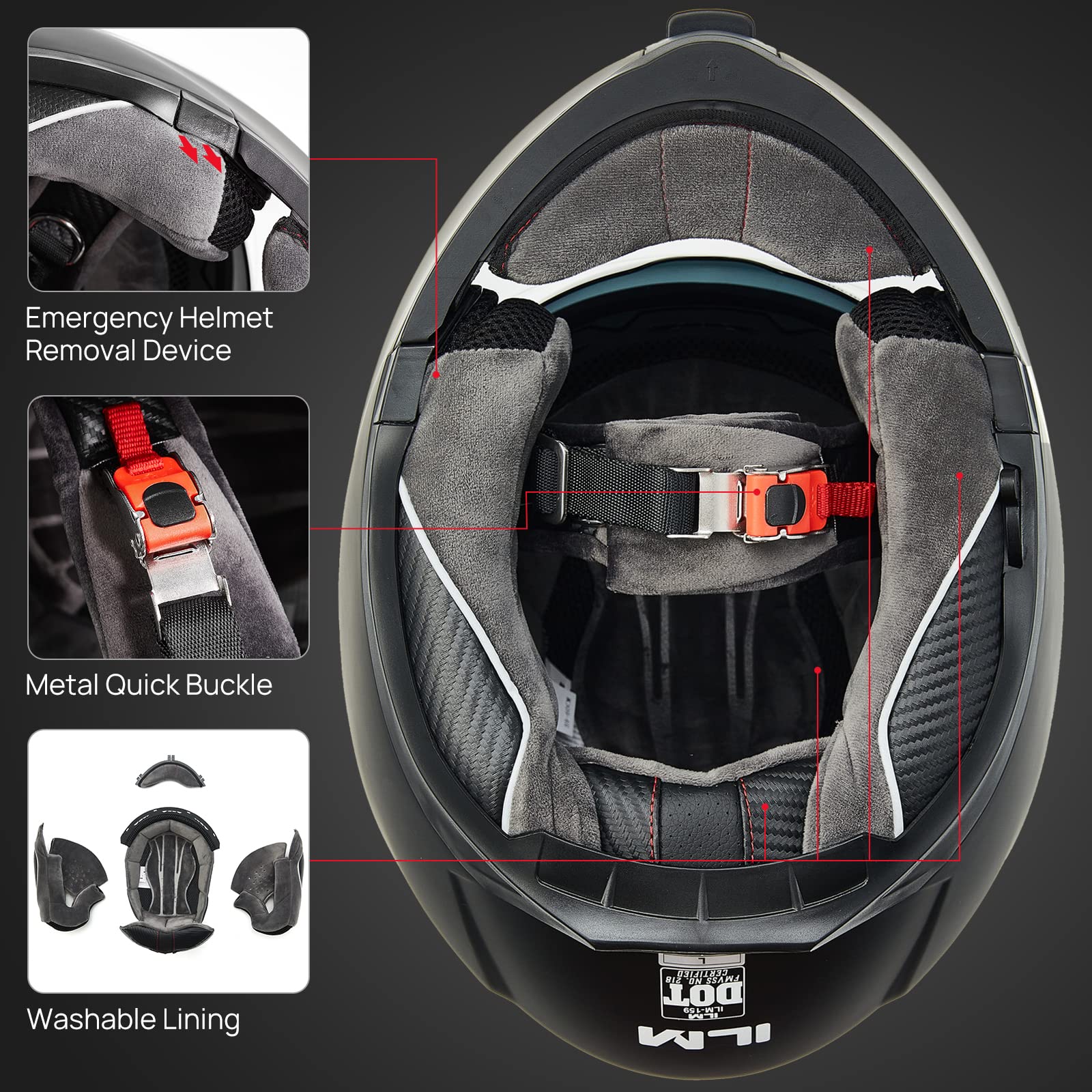 ILM helmet with chin bar raised demonstrating easy communication benefit