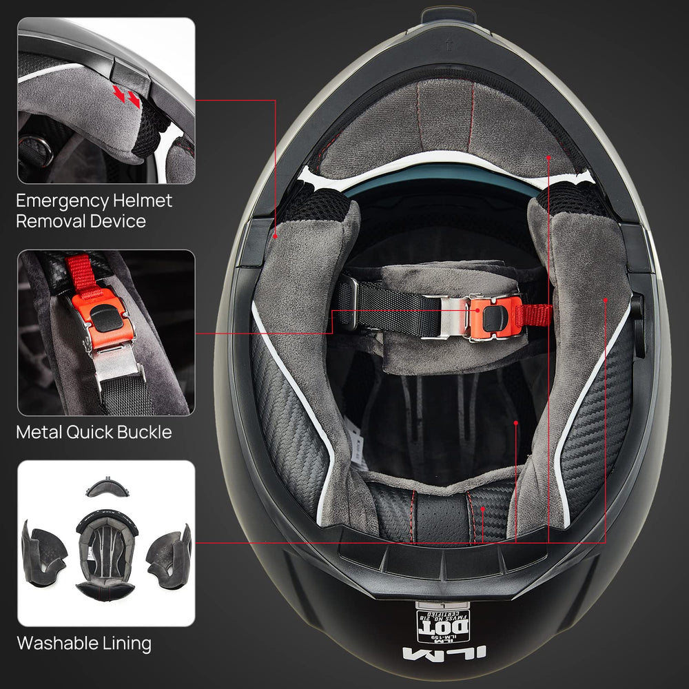 ILM helmet with chin bar raised demonstrating easy communication benefit