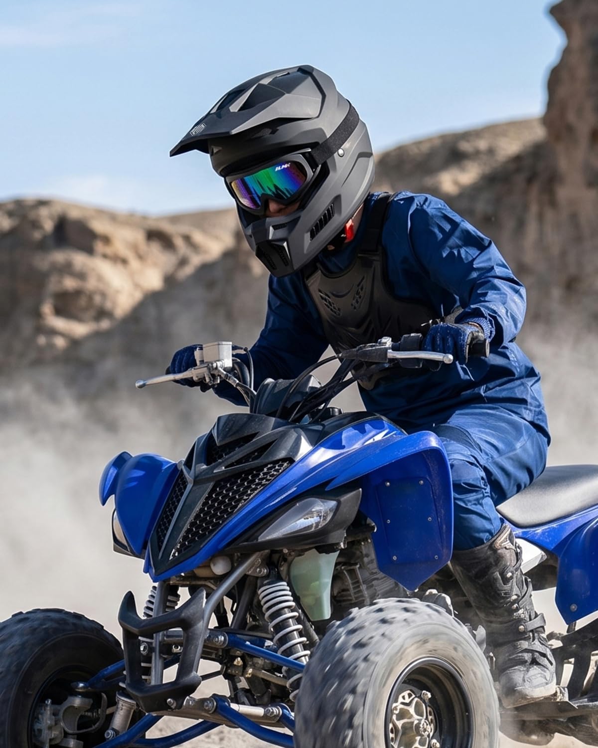 ILM lifestyle image kid riding wearing MT601Y showing confidence and all-terrain readiness