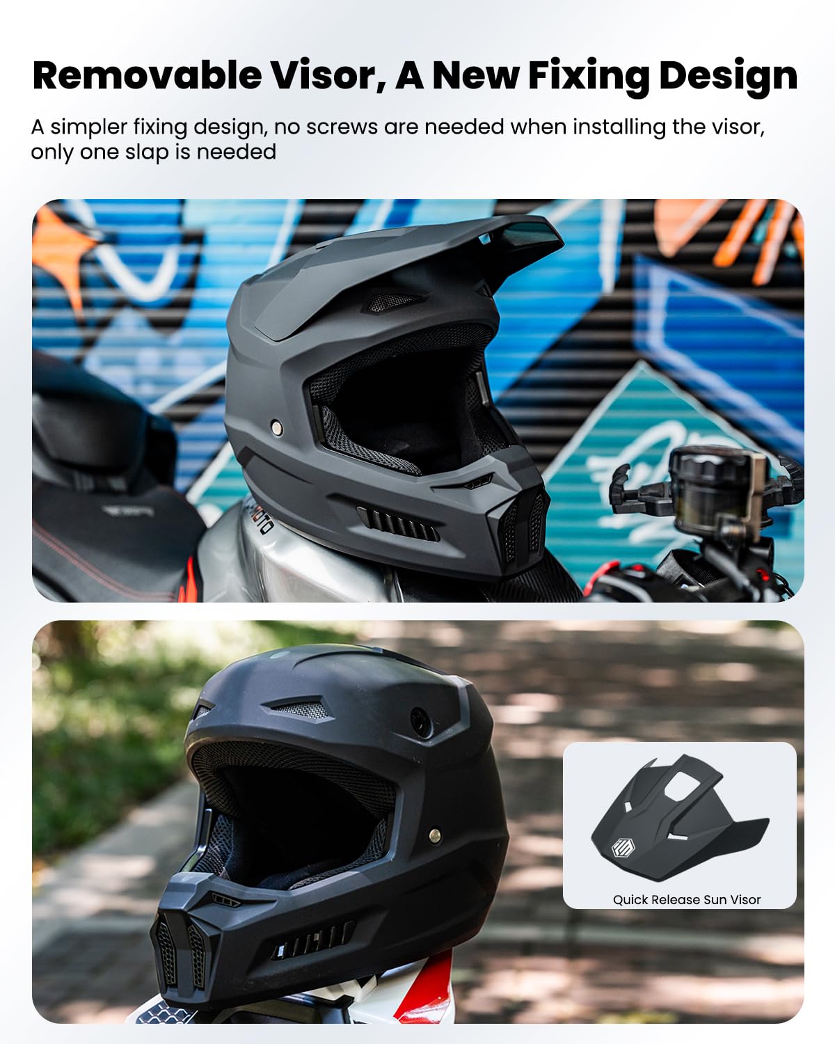 ILM visor snap closeup showing removable brim convenience and sun-blocking
