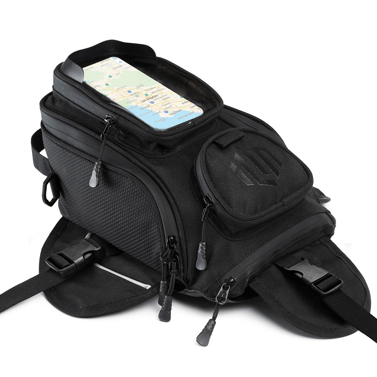 ILM tank bag front view showing compact profile and easy access