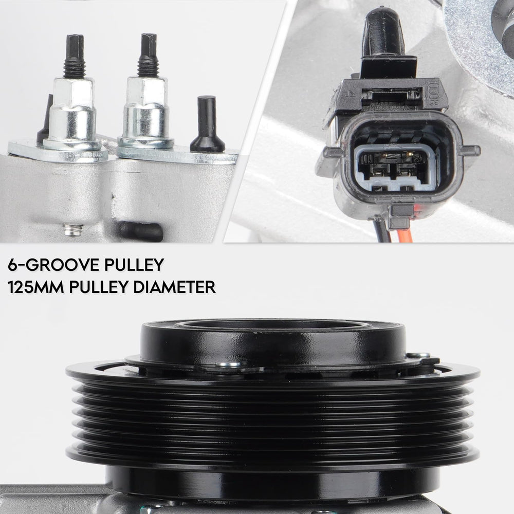 ILONPA pulley side profile displaying six grooves for belt grip and efficiency