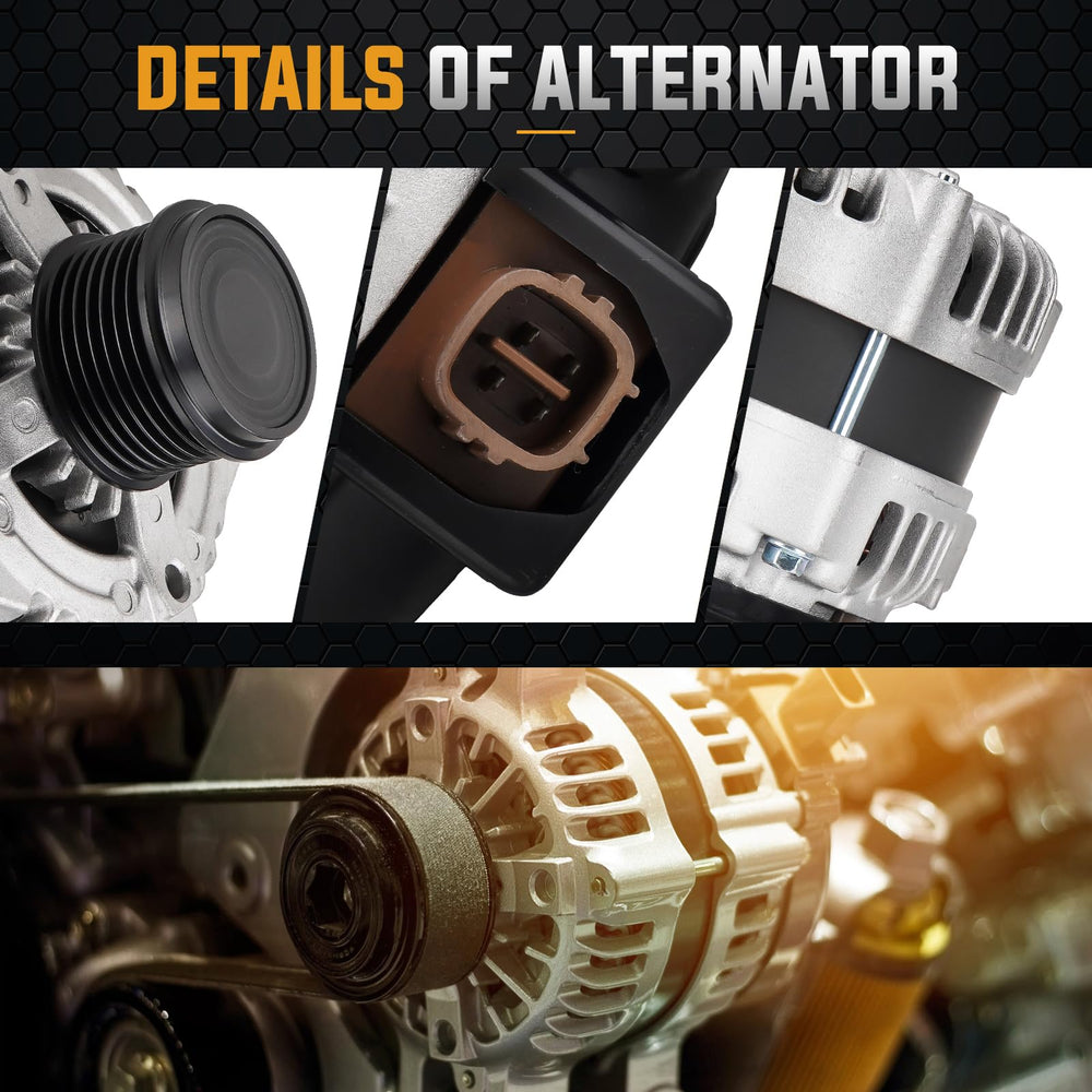 ILONPA alternator electrical terminal and regulator close-up, eases wiring and reliability