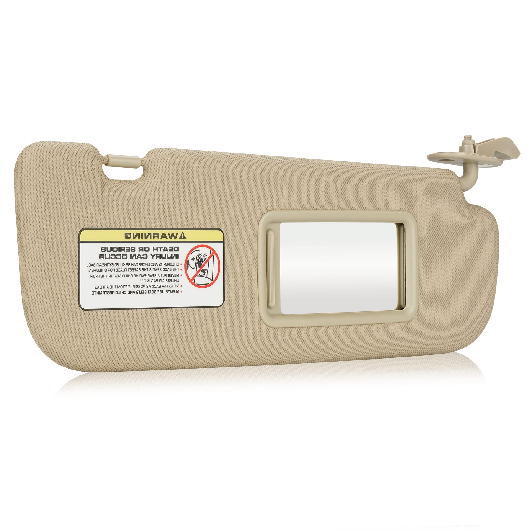 ILONPA right passenger sun visor front view showing fit and beige finish benefits visibility