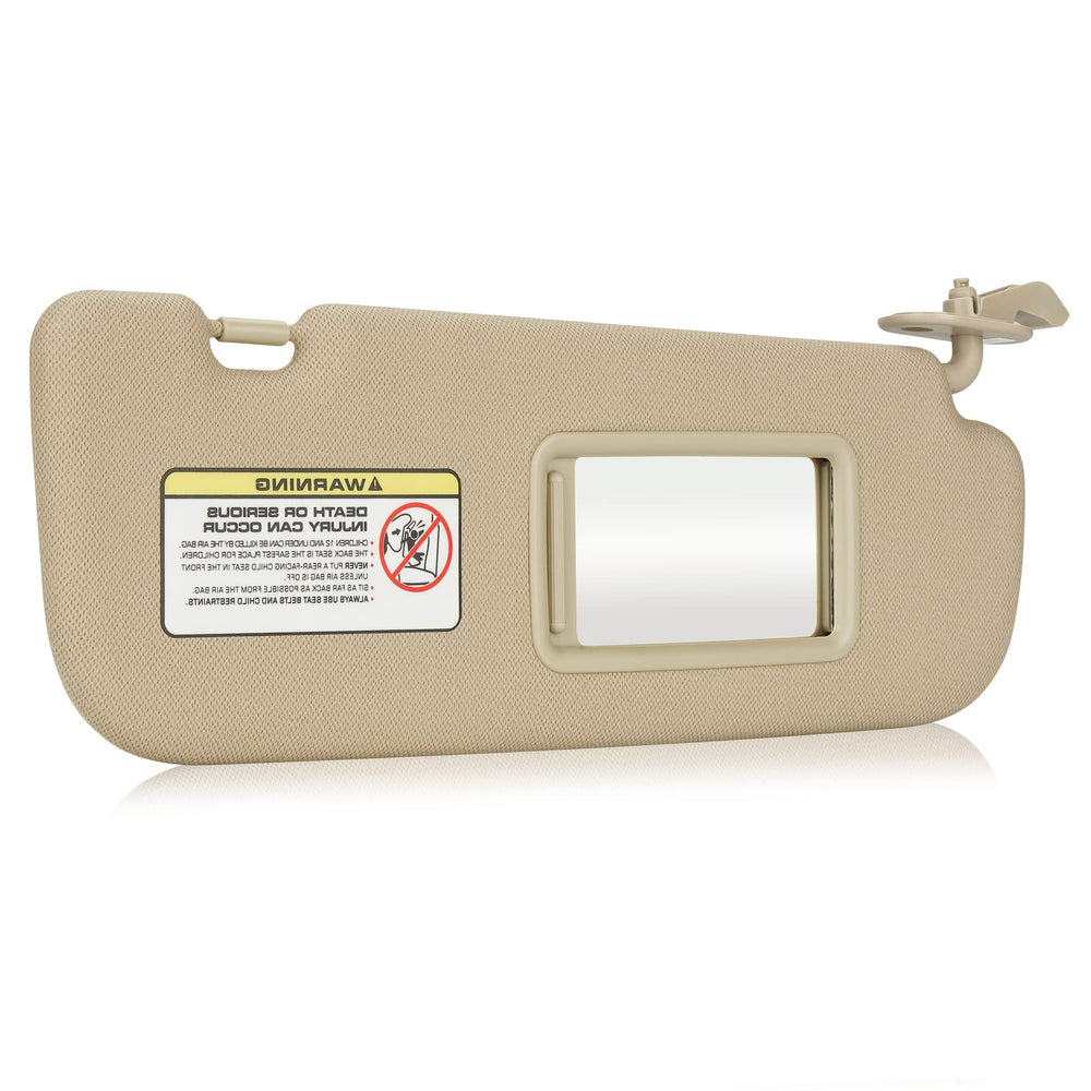 ILONPA right passenger sun visor front view showing fit and beige finish benefits visibility