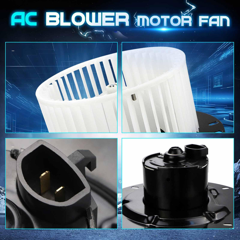 ILONPA blower motor beside ruler showing compact size and accurate replacement fit