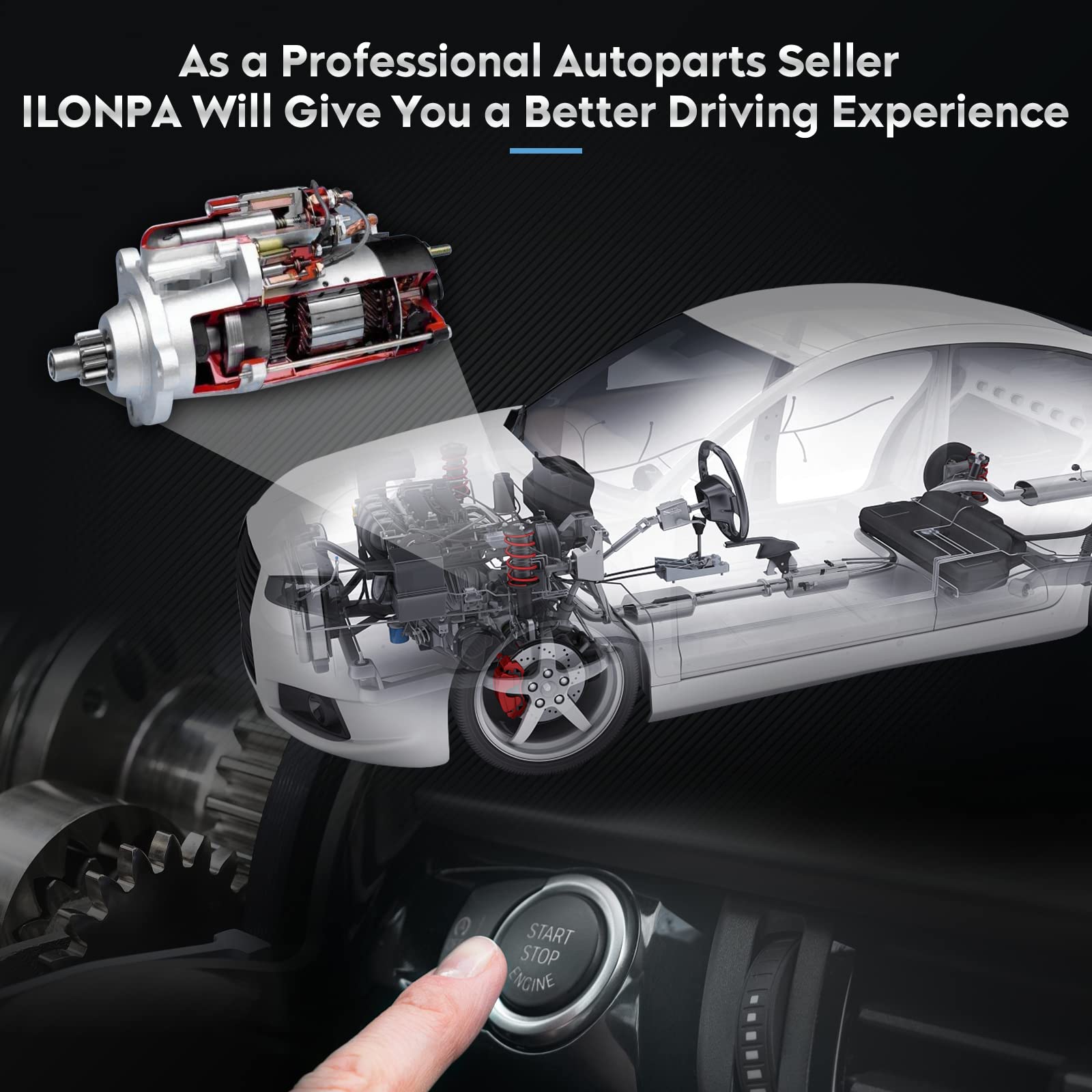 ILONPA starter label and part numbers for quick verification and compatibility