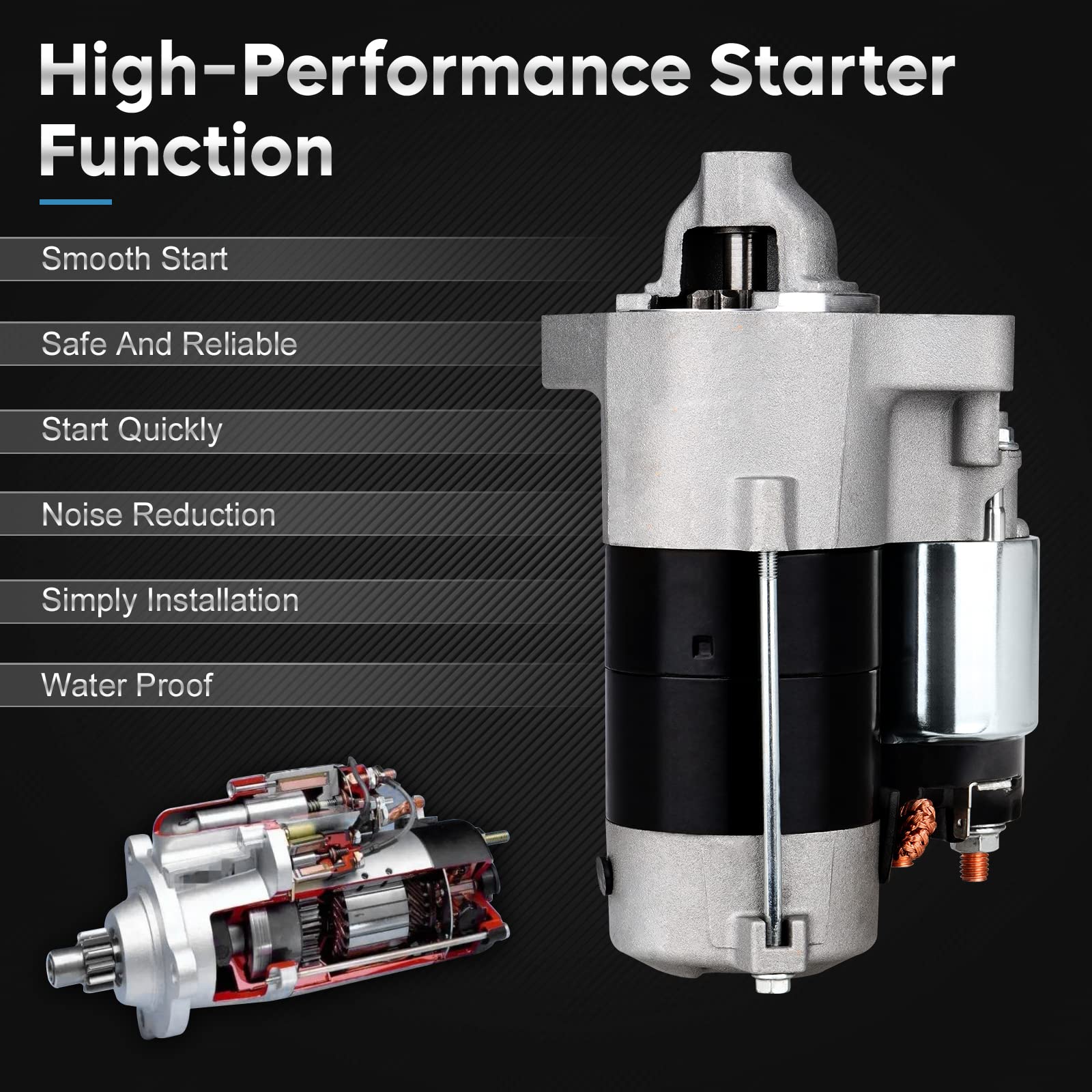 ILONPA starter pinion teeth detail highlighting precise engagement reliability